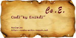 Csáky Enikő névjegykártya